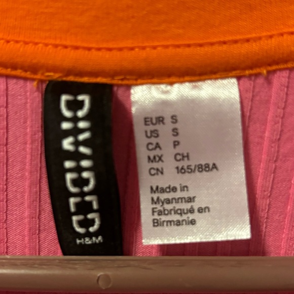 H&M Pink Bodycon dress with Orange collar - Picture 3 of 5